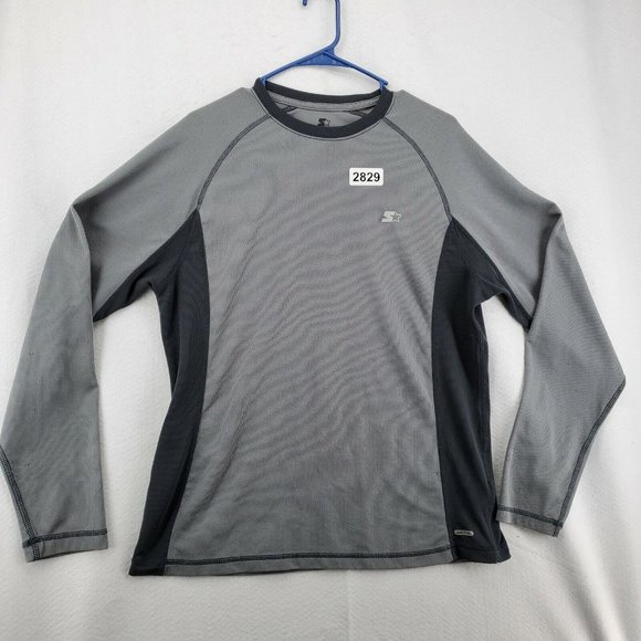 Starter Dri-Star Shirt Men's Long Sleeve Crew Neck Pullover Gray Large - Picture 12 of 12